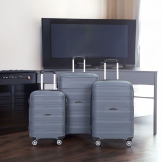 Hard-shell Suitcase Set - 3-Piece Set- Gray