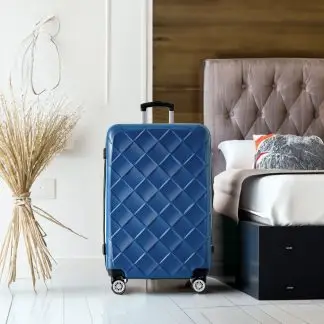 Blue Mesh Design 3 Piece Luggage Set - ABS Hard Shell